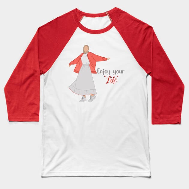 Enjoy Your Life Baseball T-Shirt by Jb Siham Art